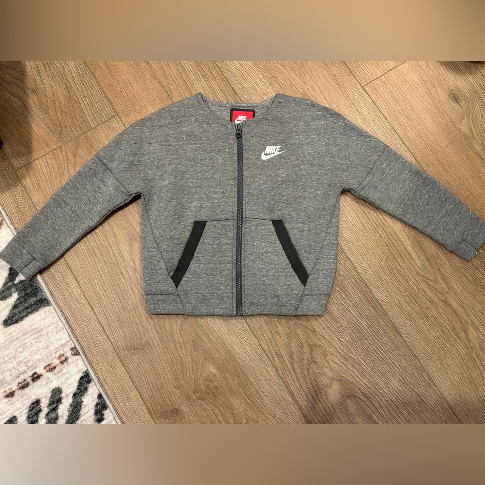 Nike Kids Gray Tech Fleece Zip-Up Jacket
